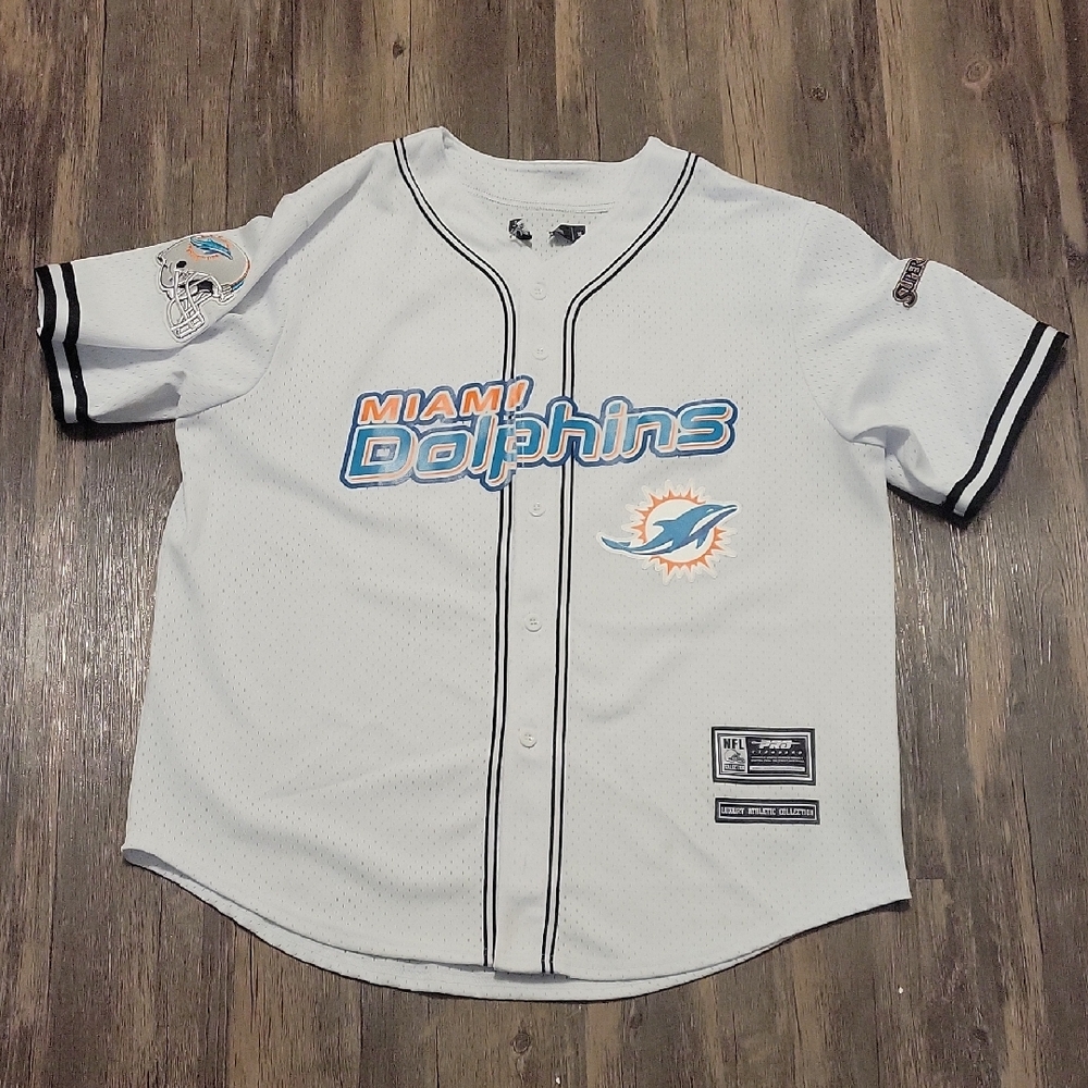 Men's Miami Dolphins Pro Standard Mesh Button-Up Shirt.
